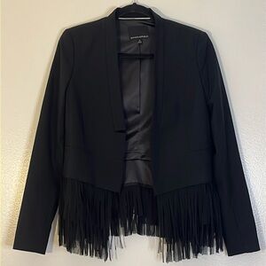 Banana Republic | Crepe Wool fringe crop blazer/jacket Open front Women’s size 6